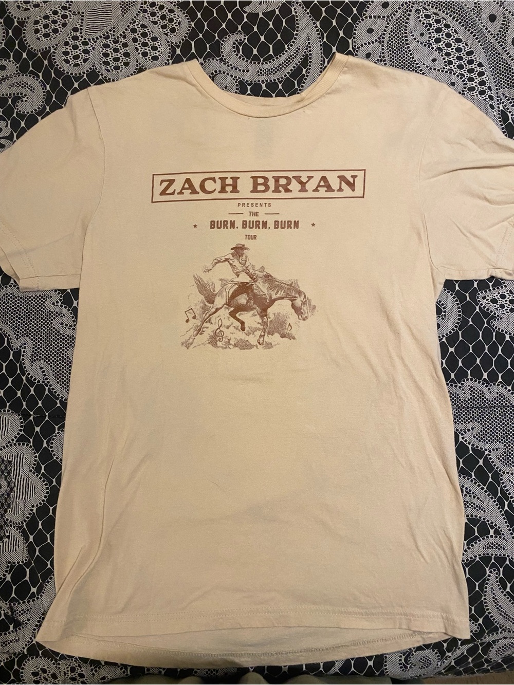 Beige Graphic Tour T-Shirt - men or women